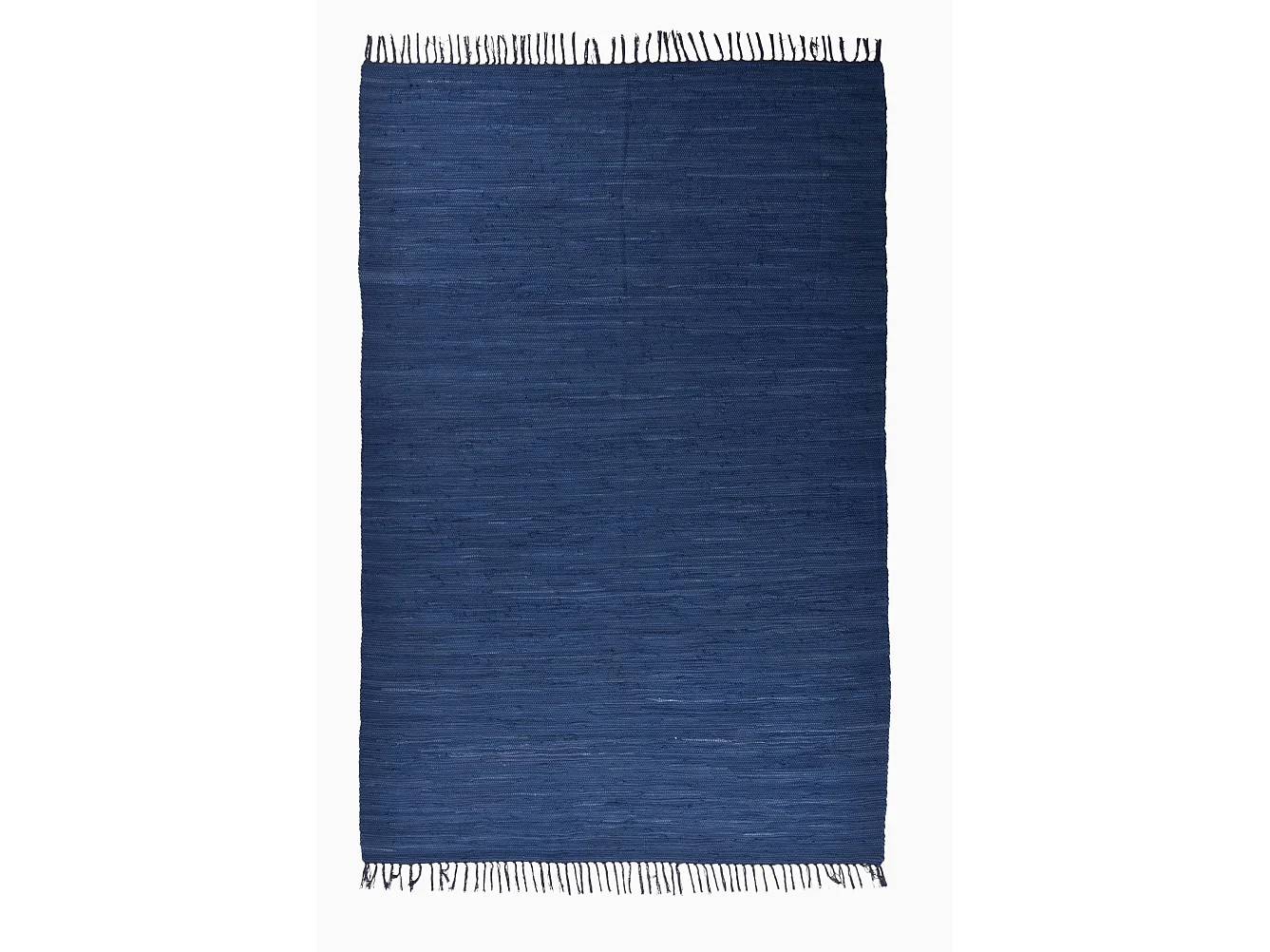 Tapis en coton tissé à la main et réversible 90x160 cm bleu Happy Cotton