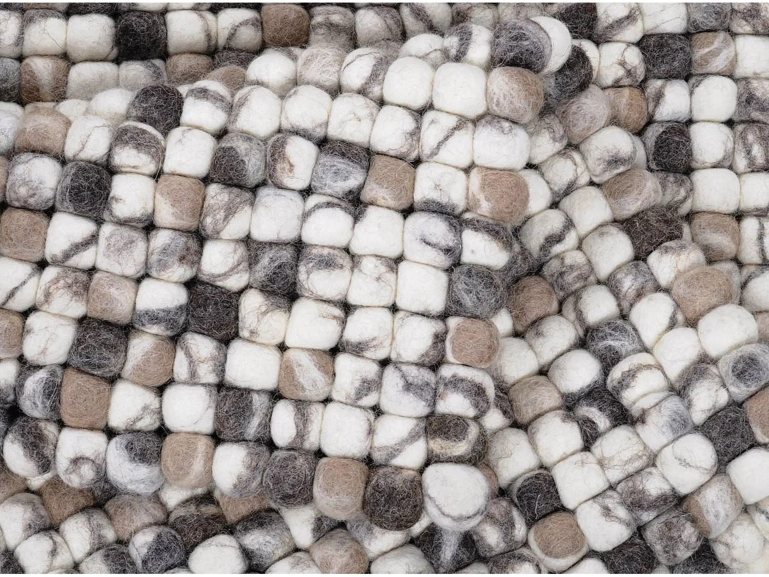 Alfombra de bolas de fieltro hecha a mano 70x140 cm Naturaleza Multi Felty 2.2