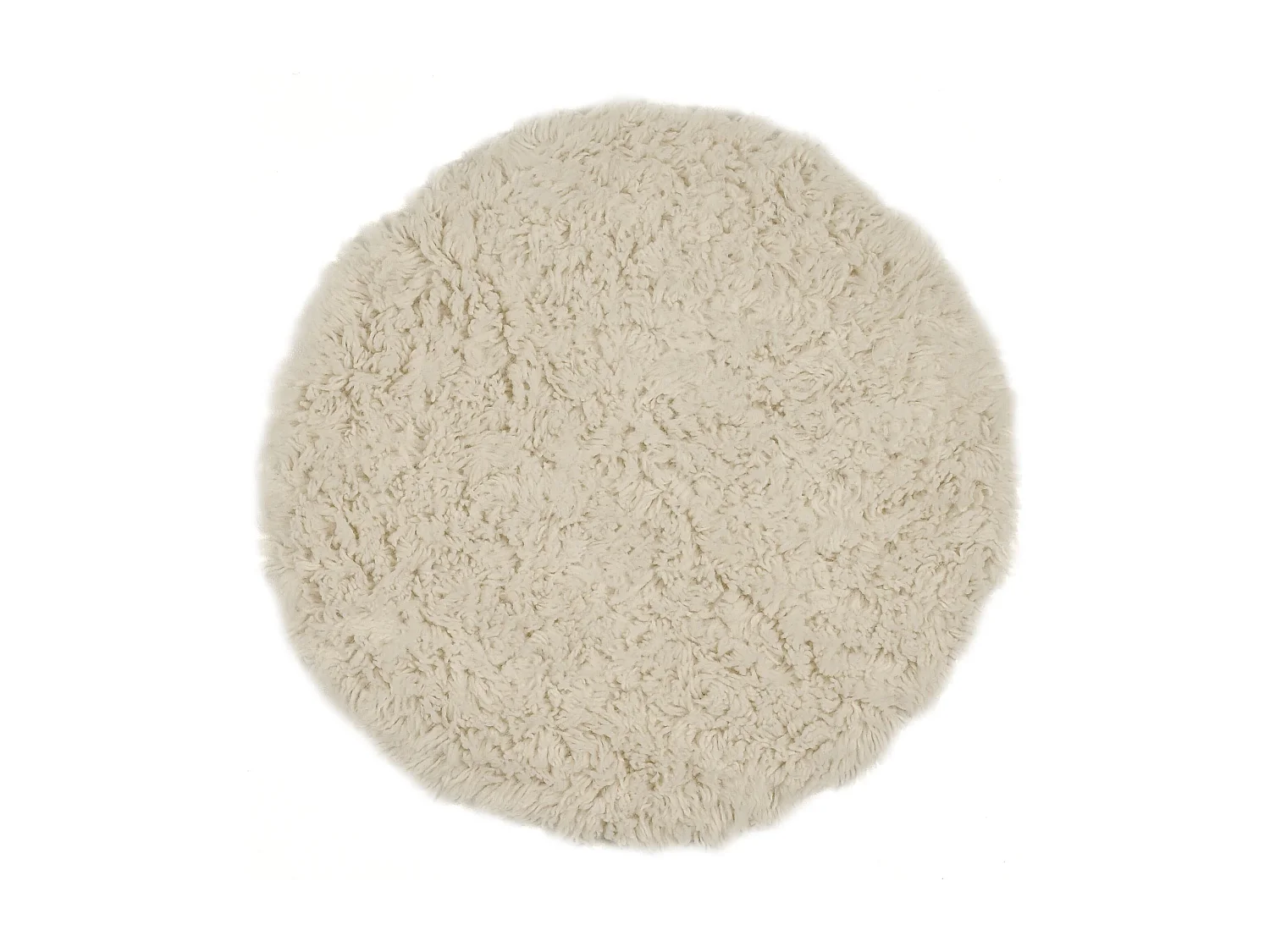 Tapis Flokati provenant de Grèce diamètre 100 cm natural Flokos 1250