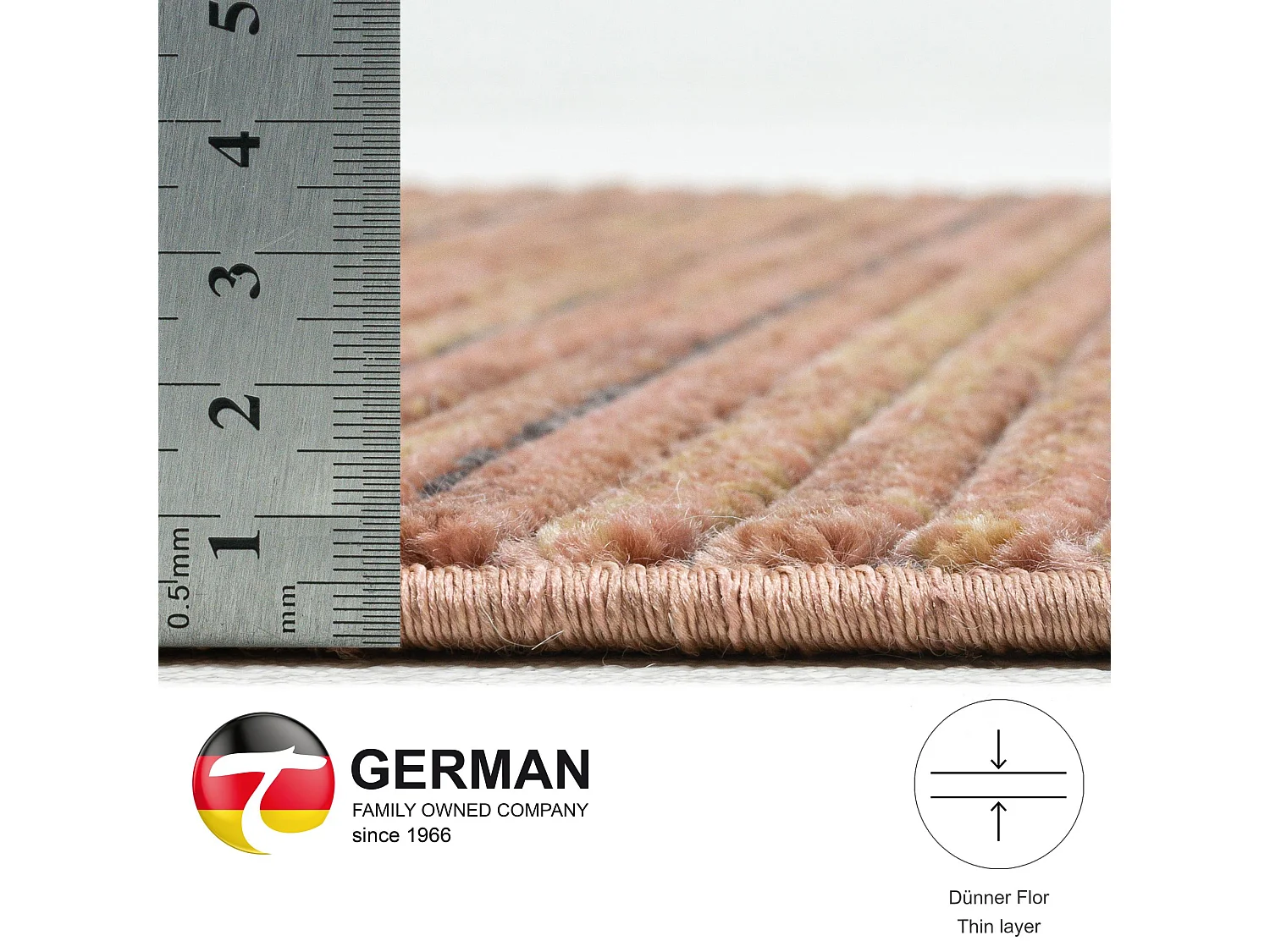 Tapis à tissage plat aspect court 160x230 cm rouille Corduletta