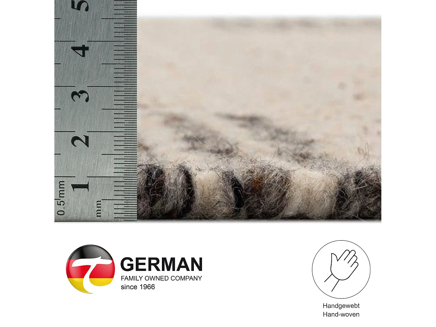 Handgewebter wendbarer Wollteppich 170x240 cm Beige Multi Ehrwald