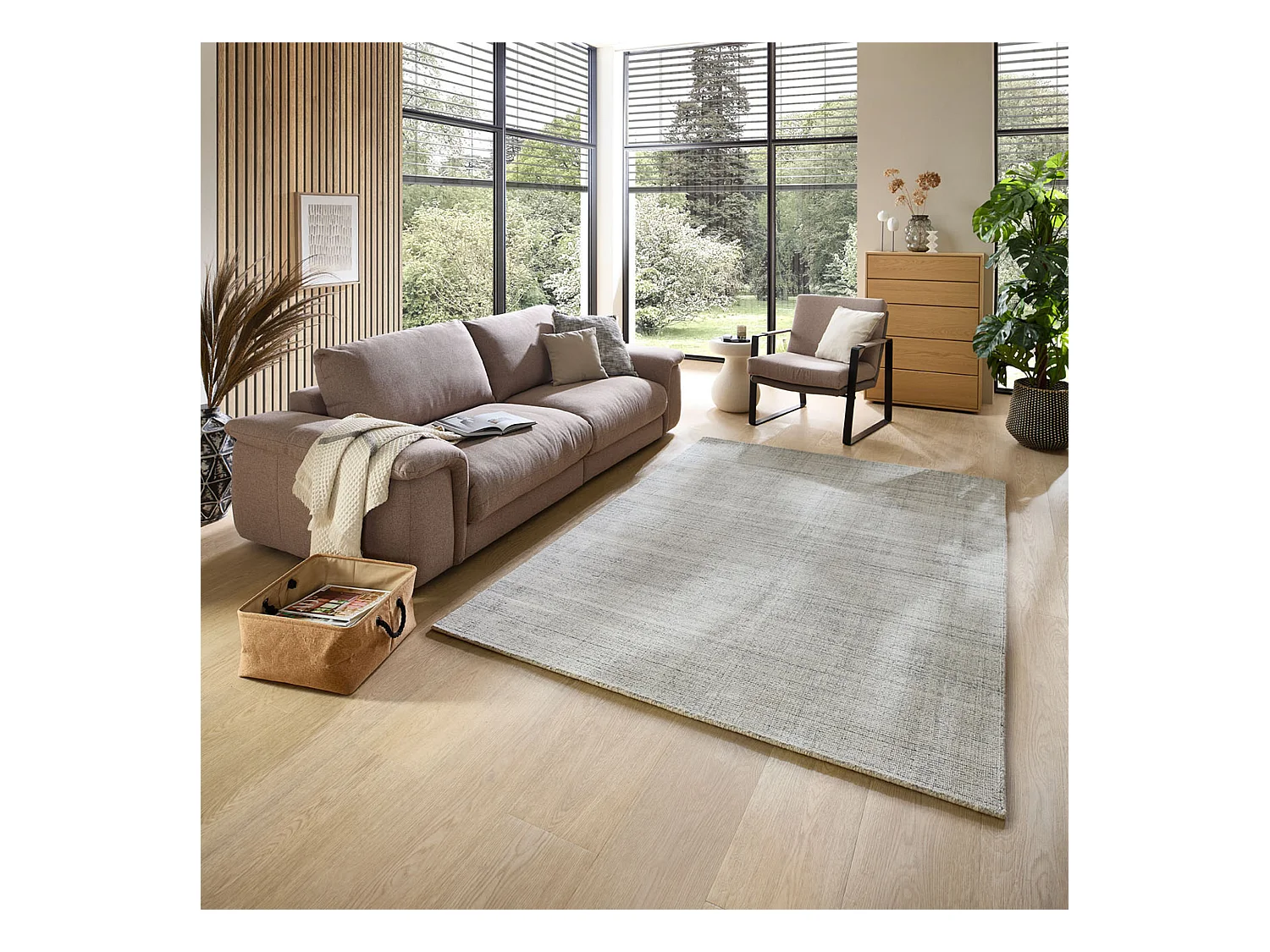 Hygge-tapijt van viscose en wol  190x290 cm zilver Boston