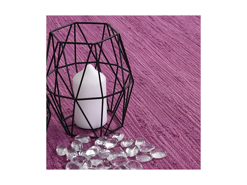 Baumwollteppich handgewebt und wendbar 90x160 cm Fuchisa Happy Cotton