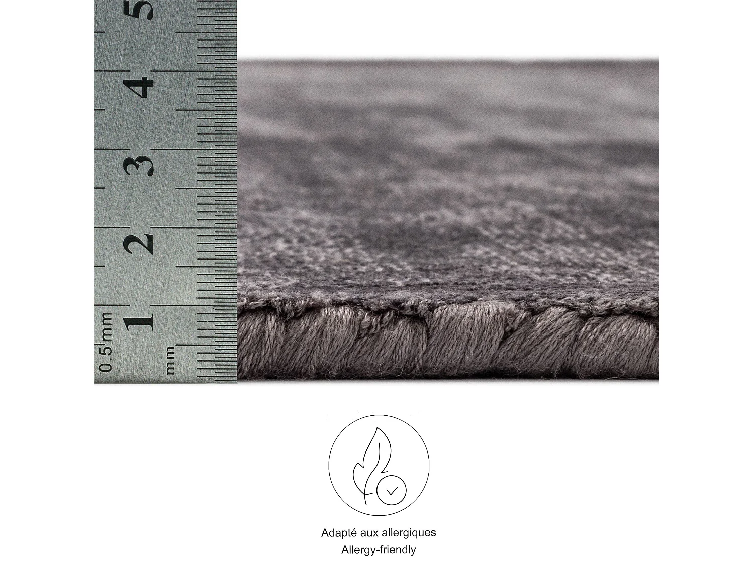 Tapis tissé à la main en viscose70x140 cm anthracite Star