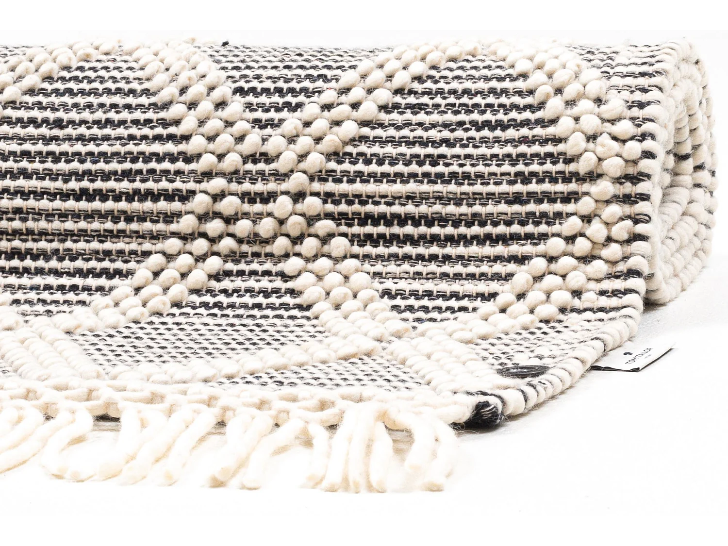 Tapis tissé à la main au design ethnique  65x135 cm natural Colored Macrame