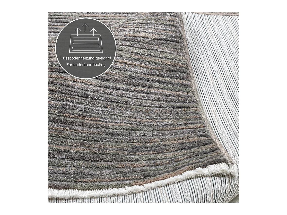Tapis à tissage plat aspect court 240x340 cm gris foncé Corduletta