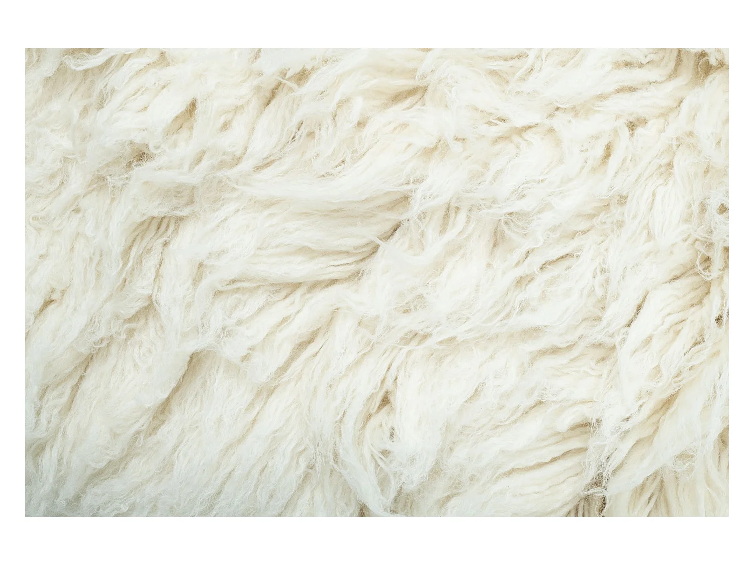 Tapis Flokati provenant de Grèce diamètre 70 cm natural Flokos XXL