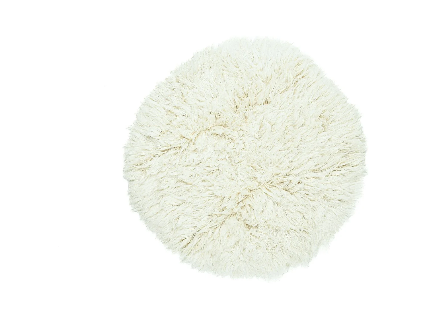 Flokati Teppich aus Griechenland Durchmesser 70 cm Natur Flokos XXL