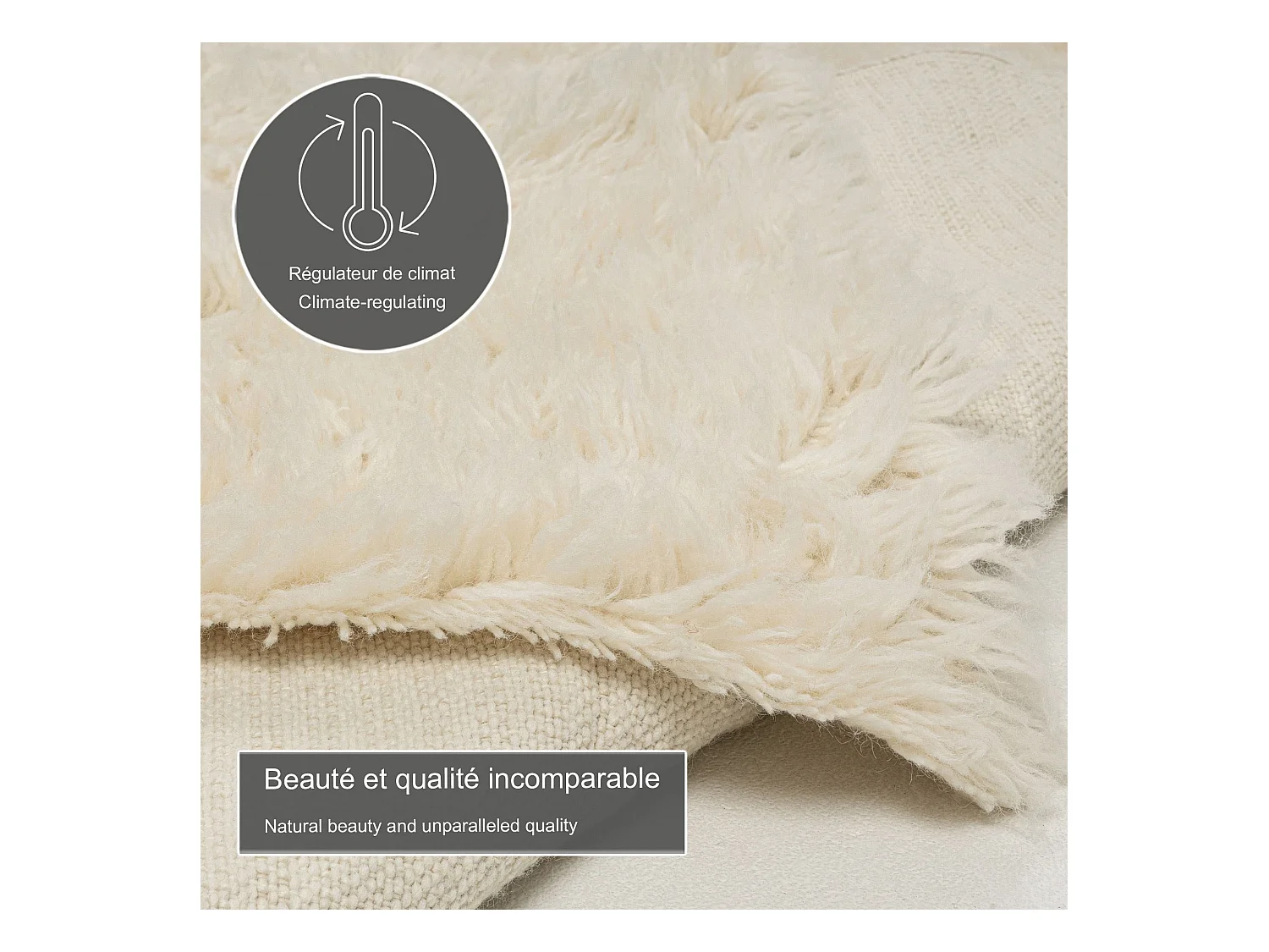 Tapis Flokati provenant de Grèce 250x350 cm natural Flokos 1250