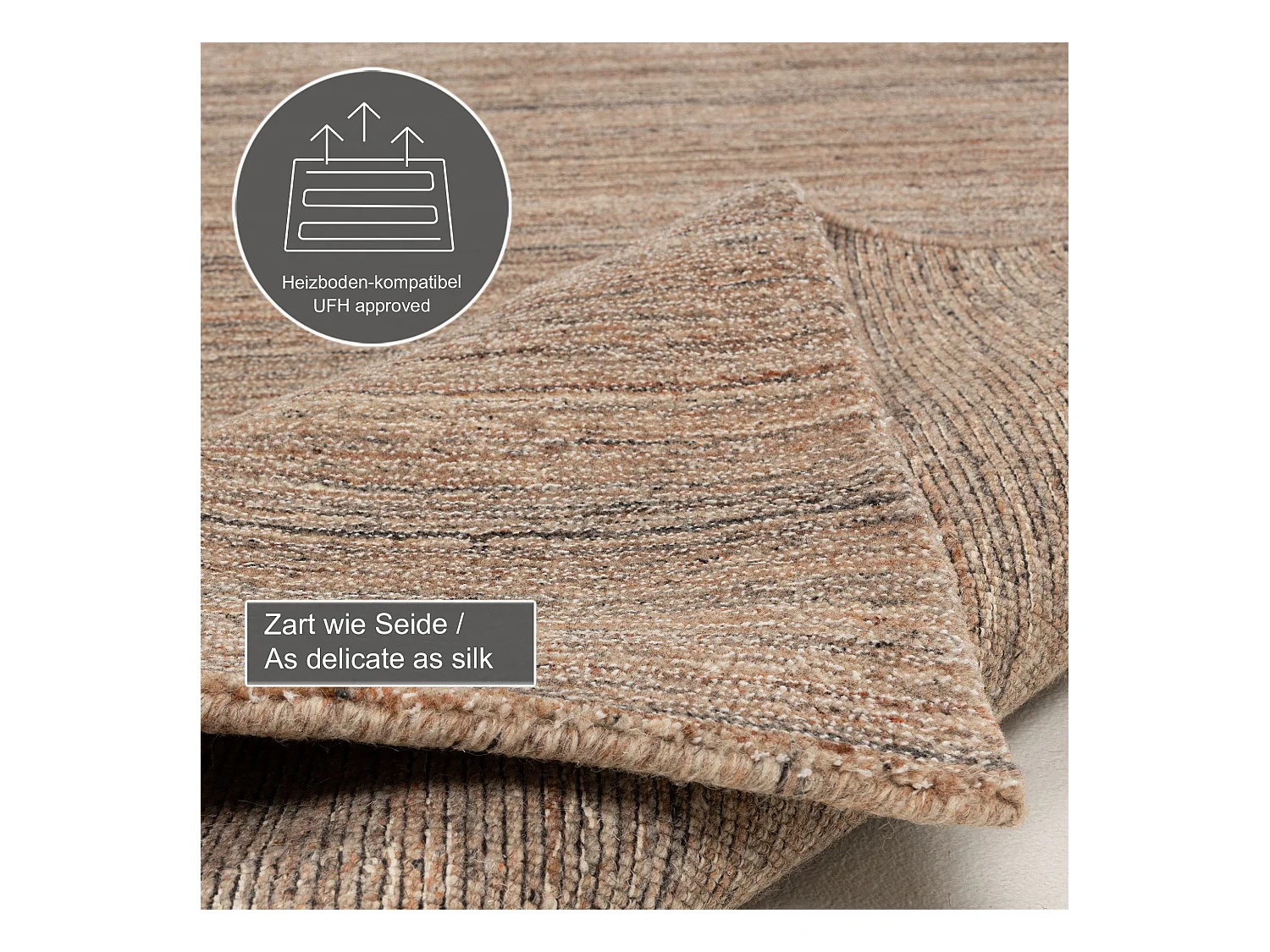 Tapis tissé à la main en laine et viscose 70x140 cm rose Sandiego