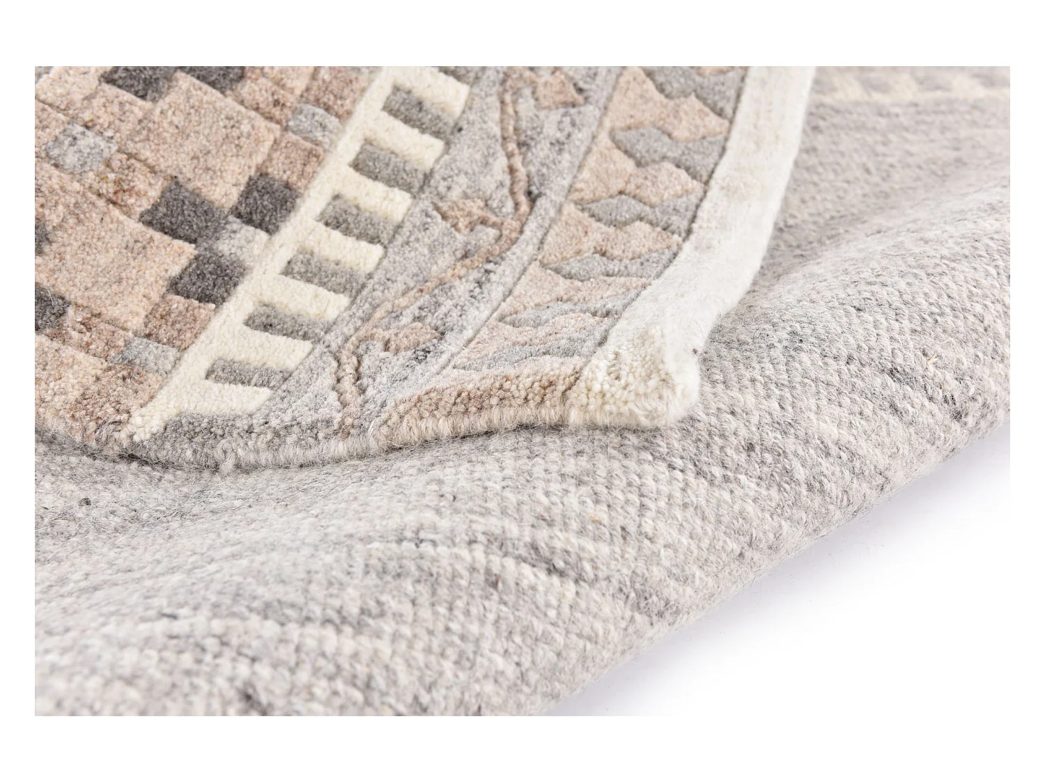 Tappeto in lana annodato a mano 190x290 cm beige naturale Nakarta