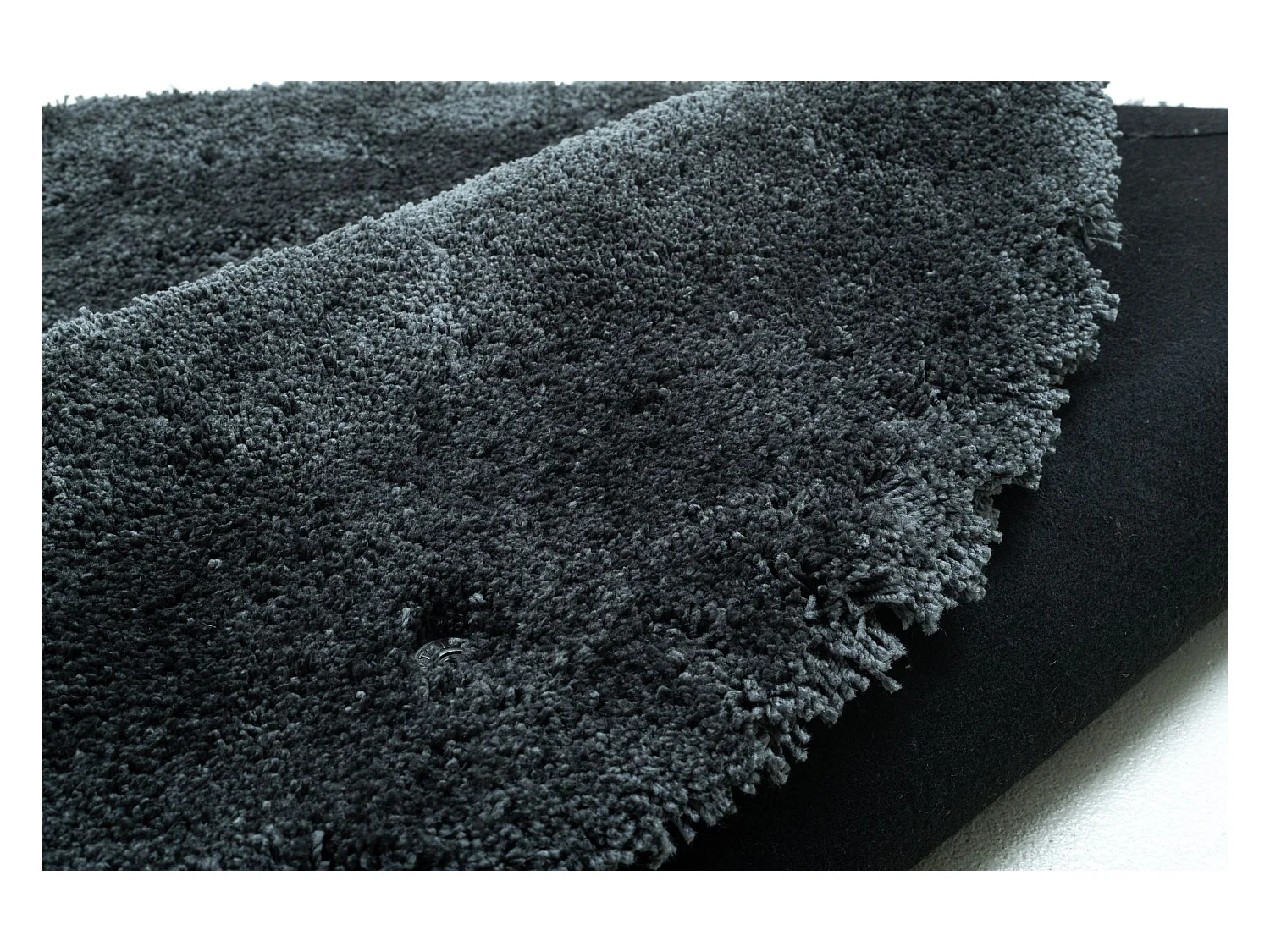 Handgetufteter Shaggyteppich 190x190 cm Anthrazit Cozy