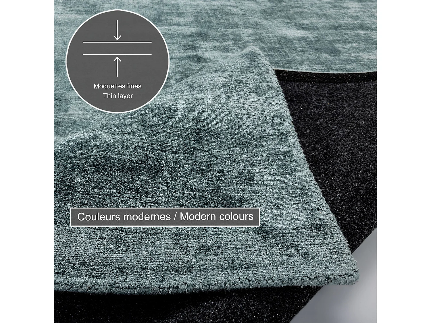 Tapis tissé à la main en viscose190x290 cm turquoise clair Star