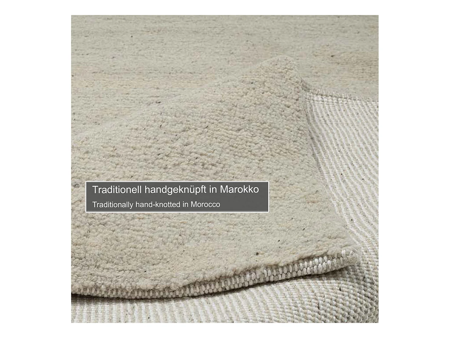 Tapis berbère noué à la main en laine 90x160 cm sable Hadj