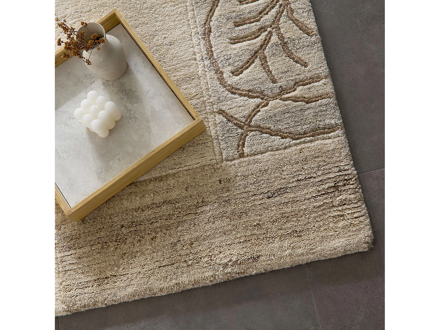 Tapis en laine noué à la main 170x240 cm natural gris Nakarta