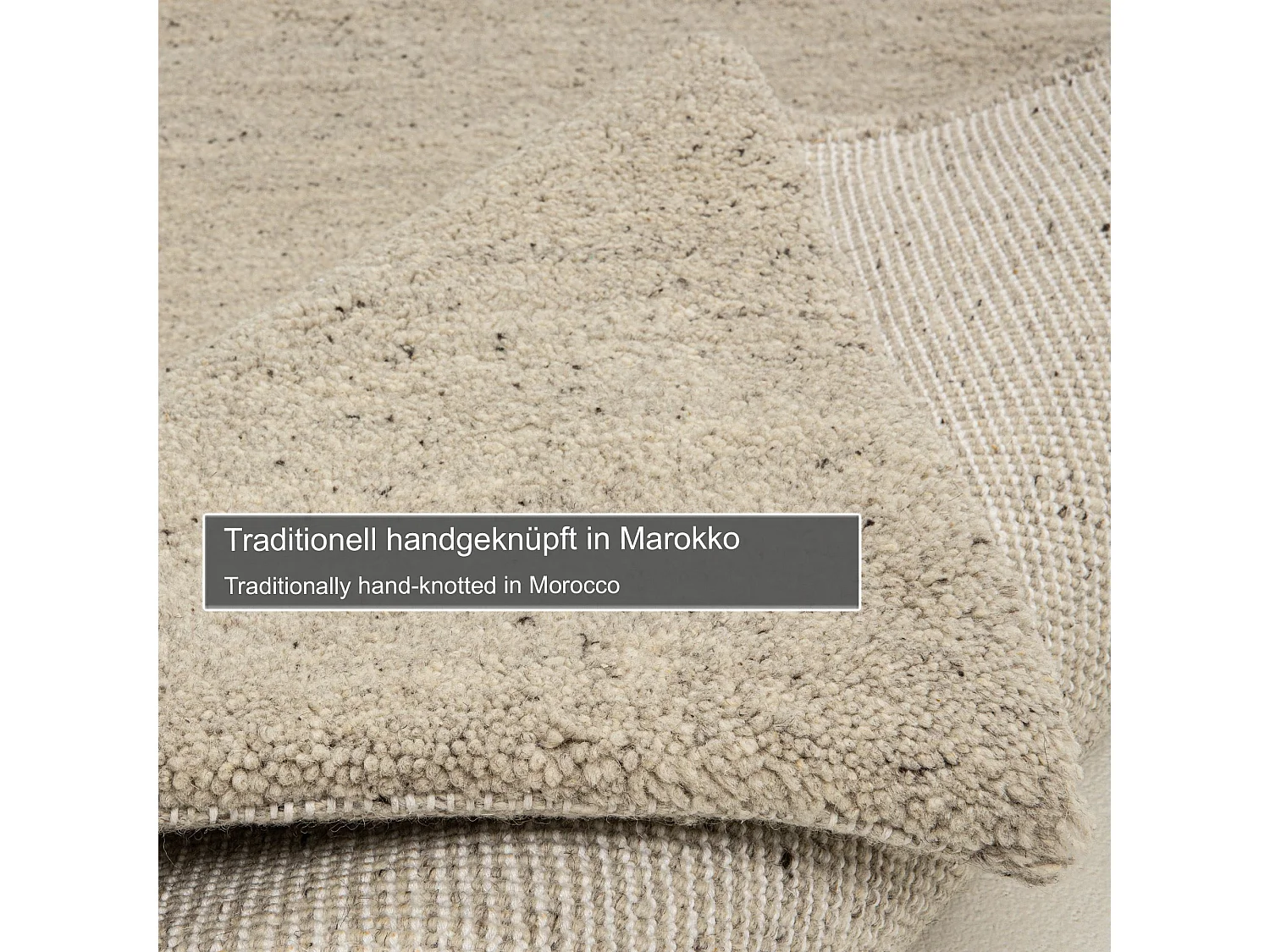 Tapis berbère noué à la main en laine  60x90 cm sable Taza Royal