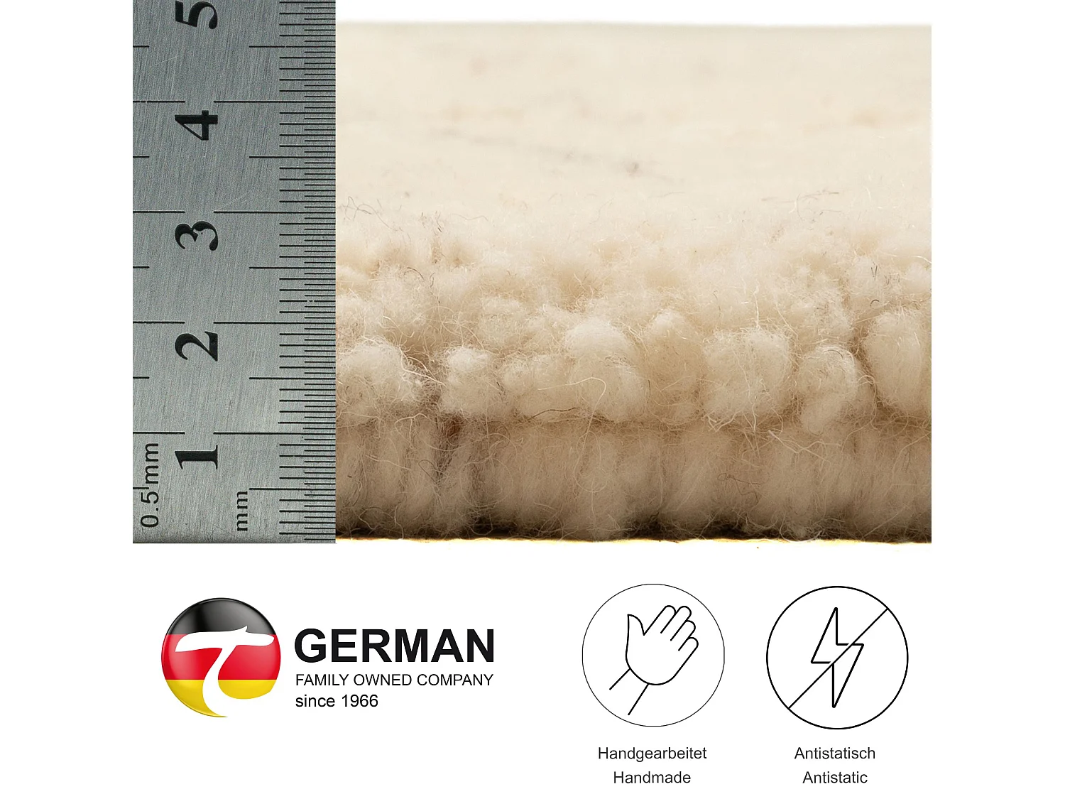 Tapis berbère noué à la main en laine 60x90 cm jaspe Hadj