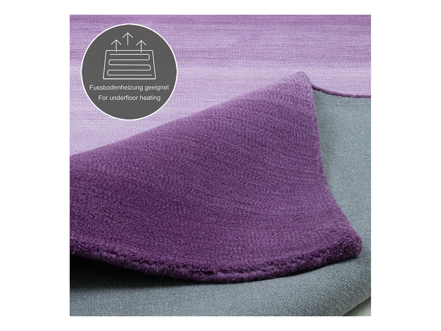 Tapis en laine avec dégradé de couleurs 140x200 cm violette Wool Comfort