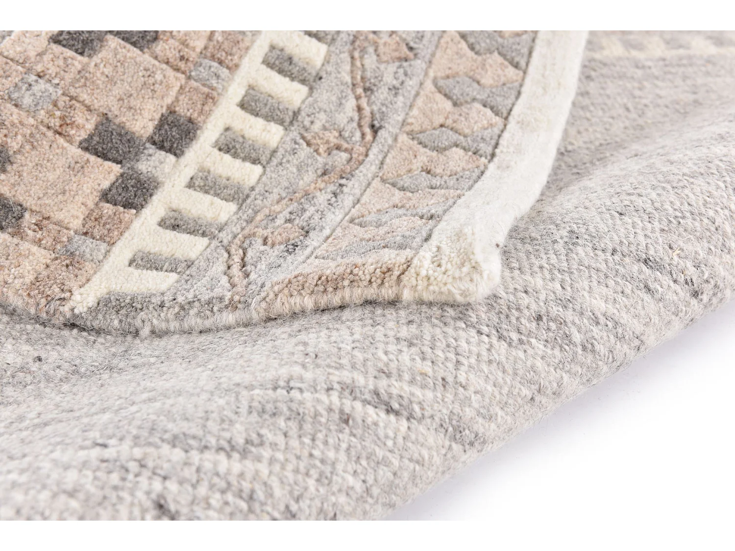 Tapis en laine noué à la main 250x350 cm natural beige Nakarta