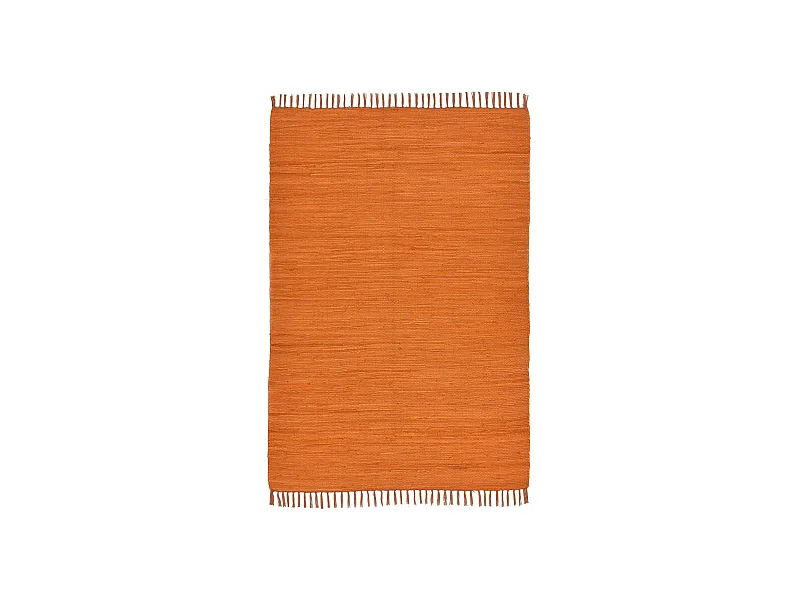 Baumwollteppich handgewebt und wendbar 70x140 cm Terrakotta Happy Cotton
