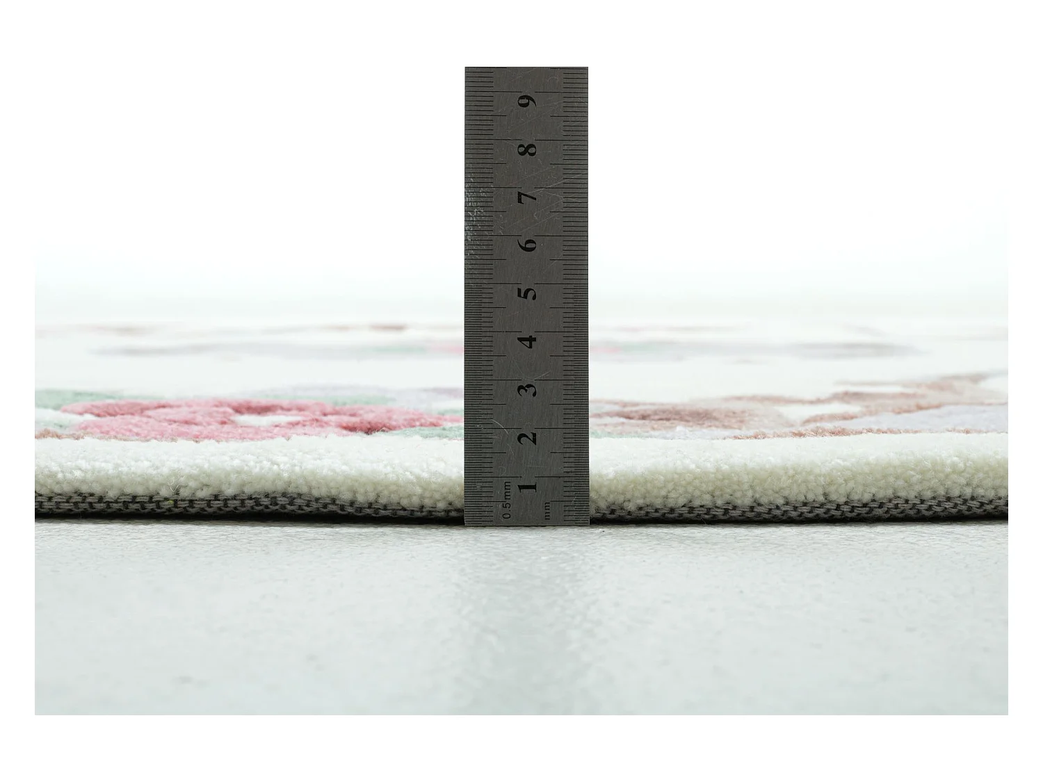 Tapis tufté à la main avec bordure, style Aubusson  150x150 cm beige Ming