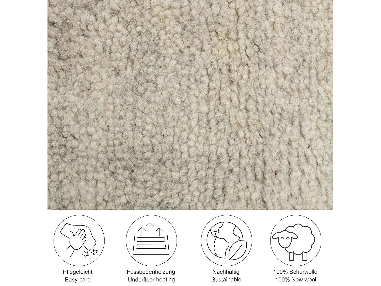 Alfombra bereber tejida a mano con lana 170x240 cm Arena Hadj