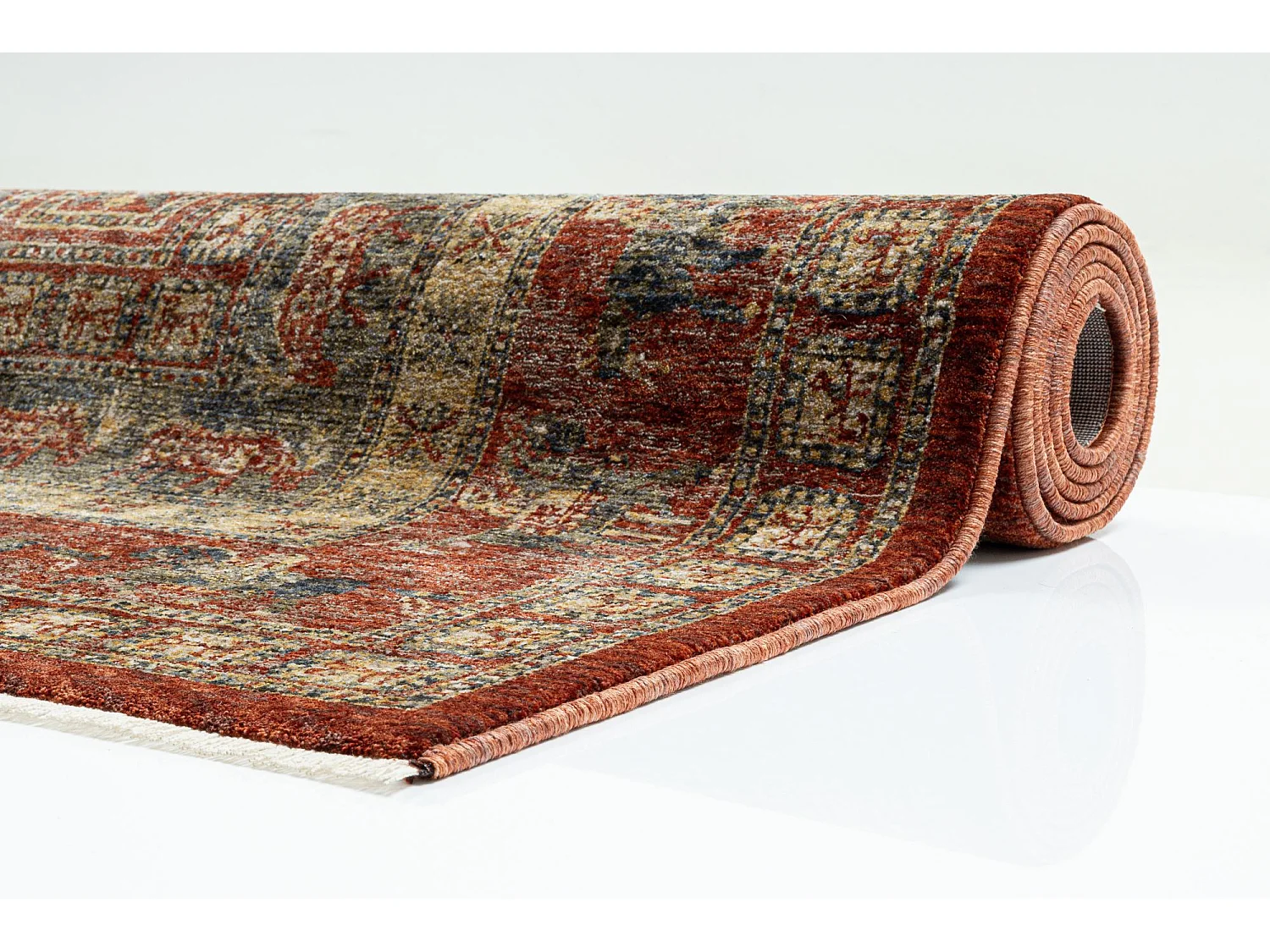 Tapis à bordure de style oriental  40x60 cm rouge multi Beatrice