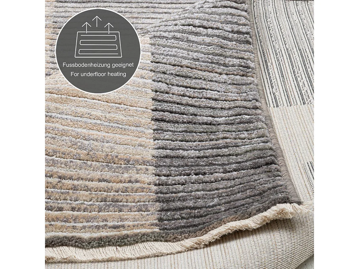 Tapis tissé à plat aspect patchwork  80x150 cm beige Corduletta