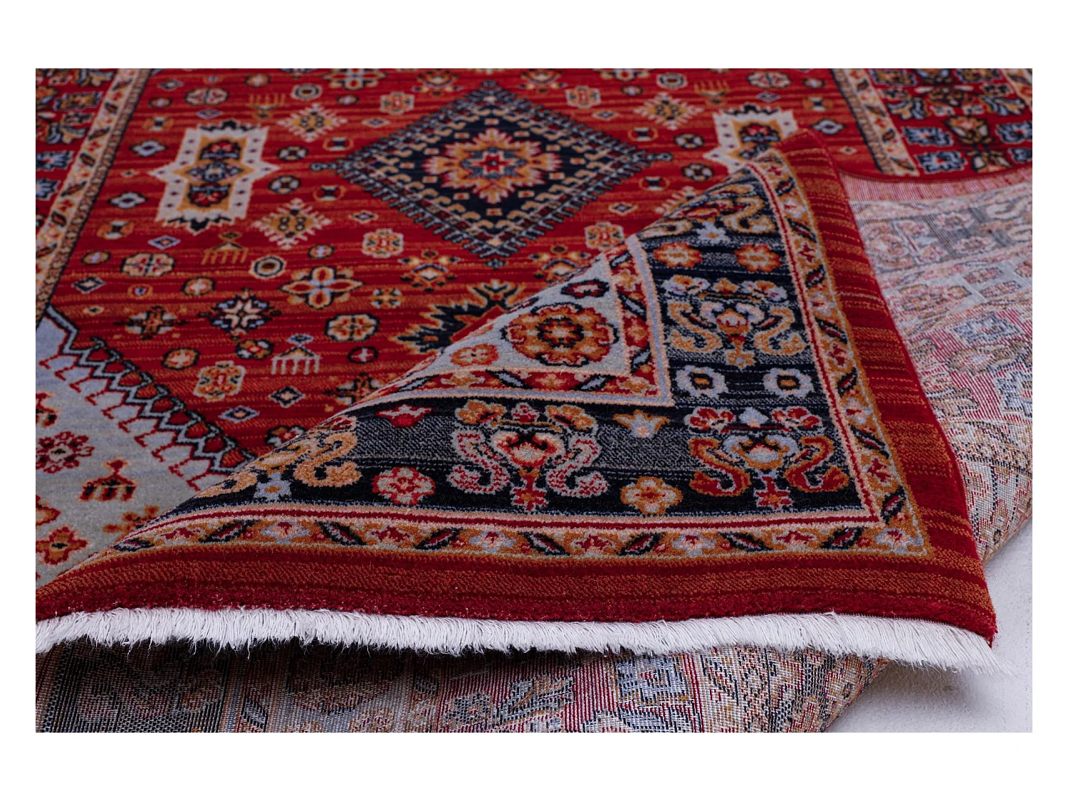 Gewebter Orienteppich aus Wolle 200x290 cm Rot Saharna