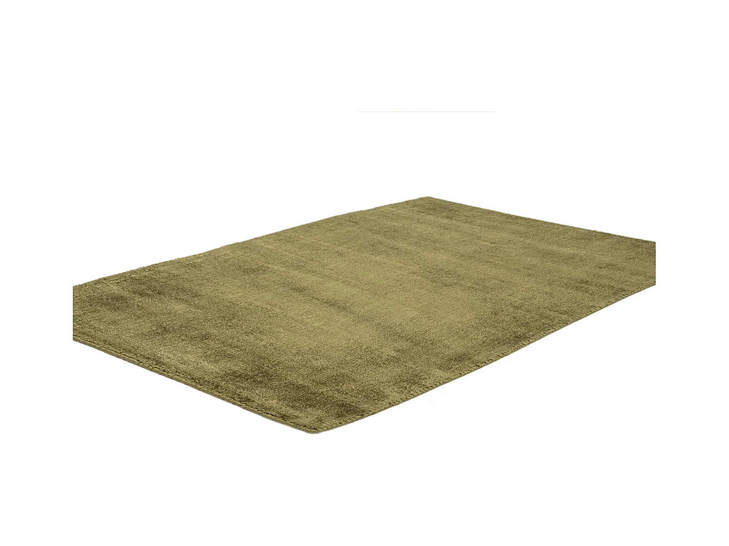 Handgewebter Viskoseteppich 85x155 cm Moos Shine