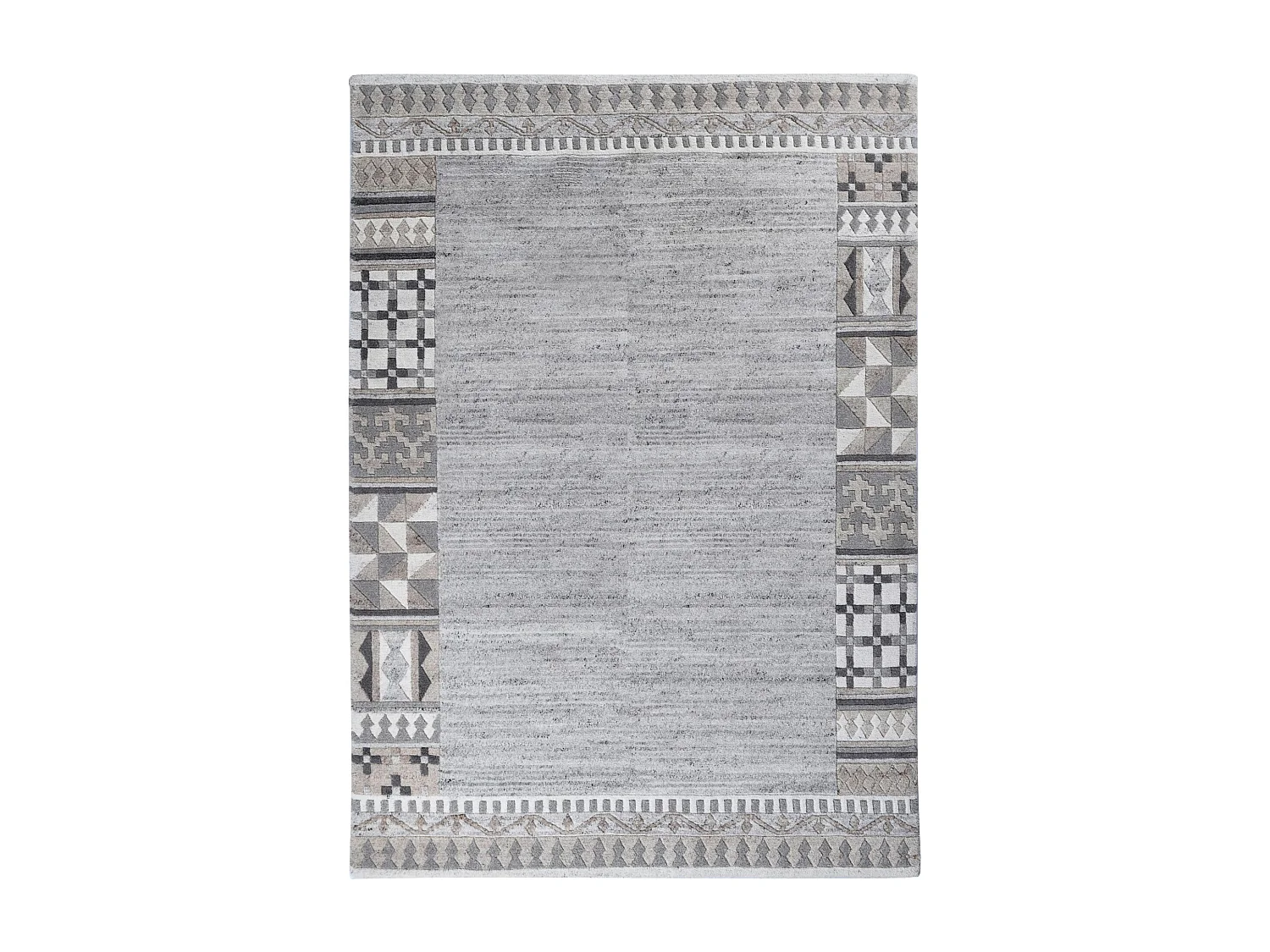 Tapis en laine noué à la main 90x160 cm natural gris Nakarta