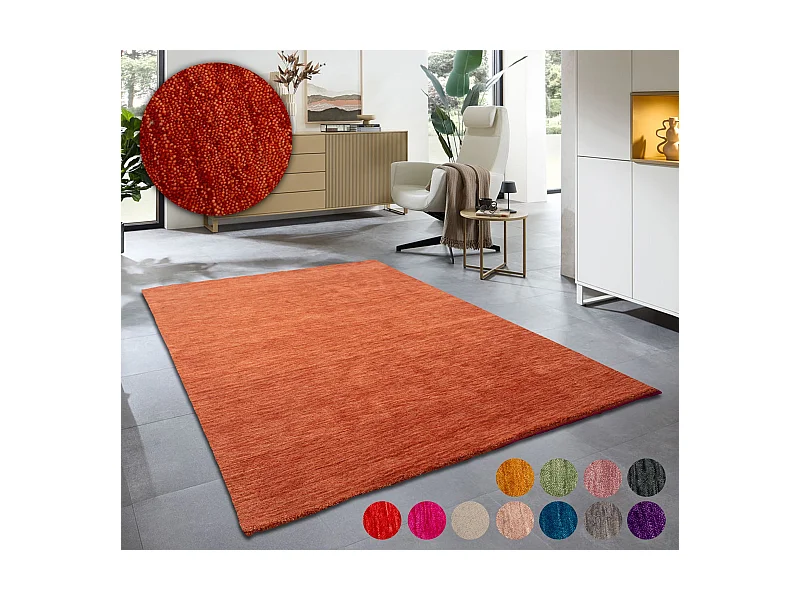 Tapis UNI tissé à la main  70x140 cm terra Holi