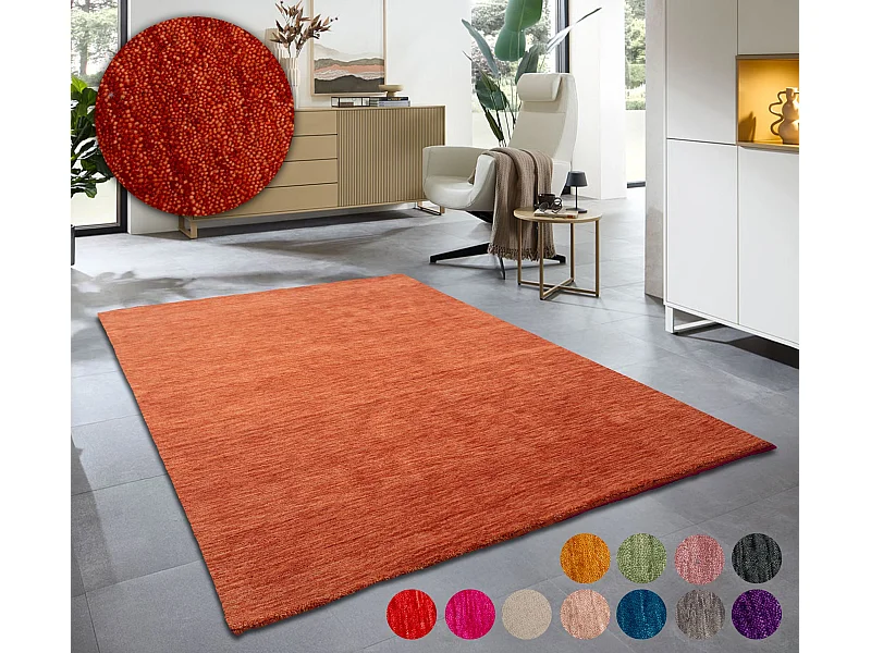 Tapis UNI tissé à la main  70x140 cm terra Holi