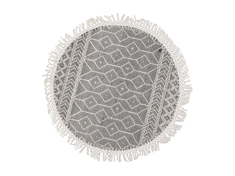 Handgewebter Teppich im Ethno Design 140x140 cm Grau Colored Macrame