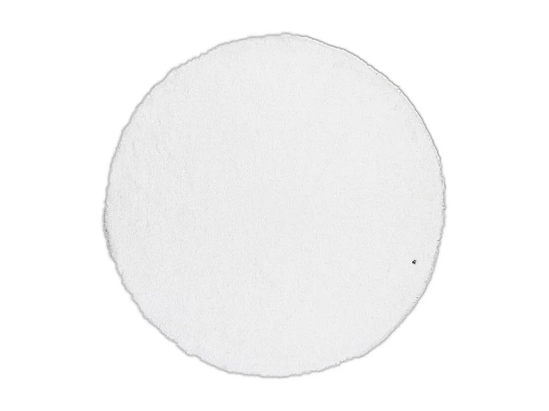 Tapis Shaggy tufté à la main 140x140 cm blanc Cozy