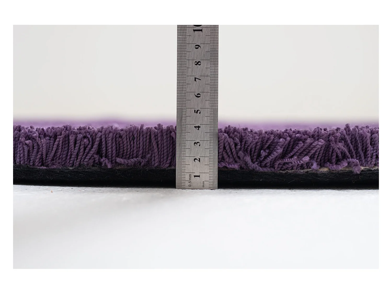 Handgetufteter Shaggyteppich 140x140 cm Lila Cozy