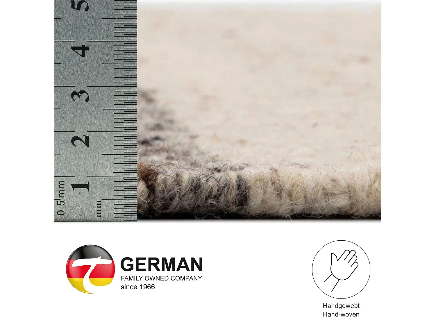 Handgewebter wendbarer Wollteppich 170x240 cm Beige Multi Ehrwald