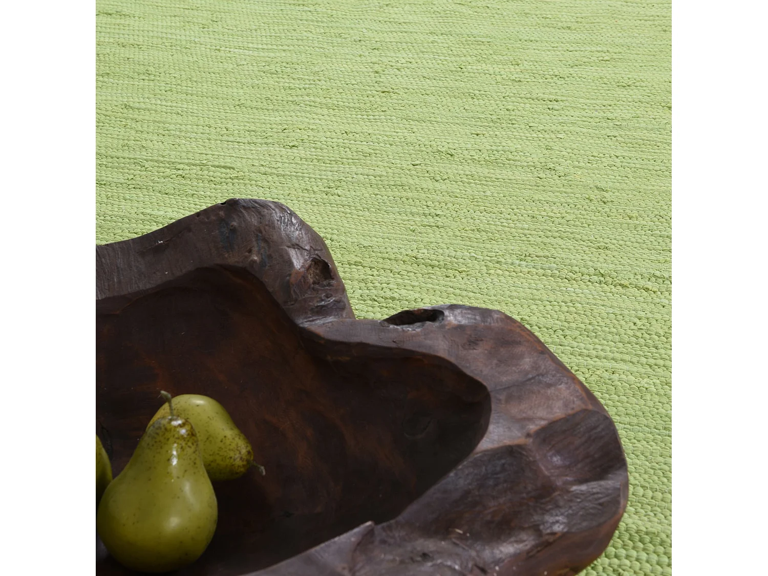 Katoenen tapijt, handgeweven en omkeerbaar 60x120 cm groen Happy Cotton