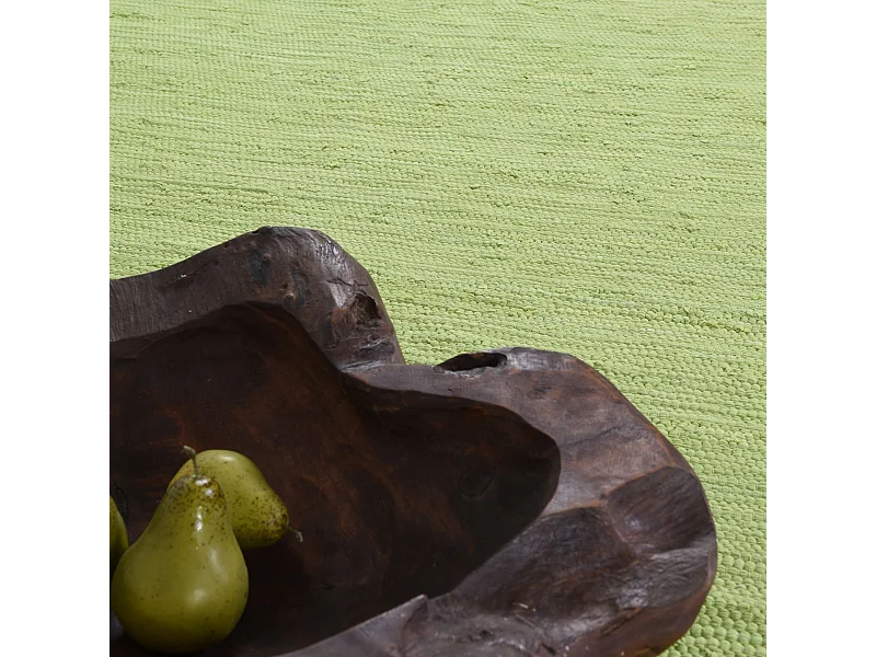 Katoenen tapijt, handgeweven en omkeerbaar 60x120 cm groen Happy Cotton