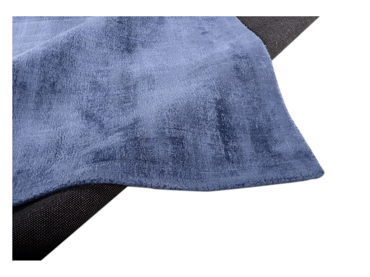 Tapis en viscose tissé à la main 85x155 cm bleu Shine