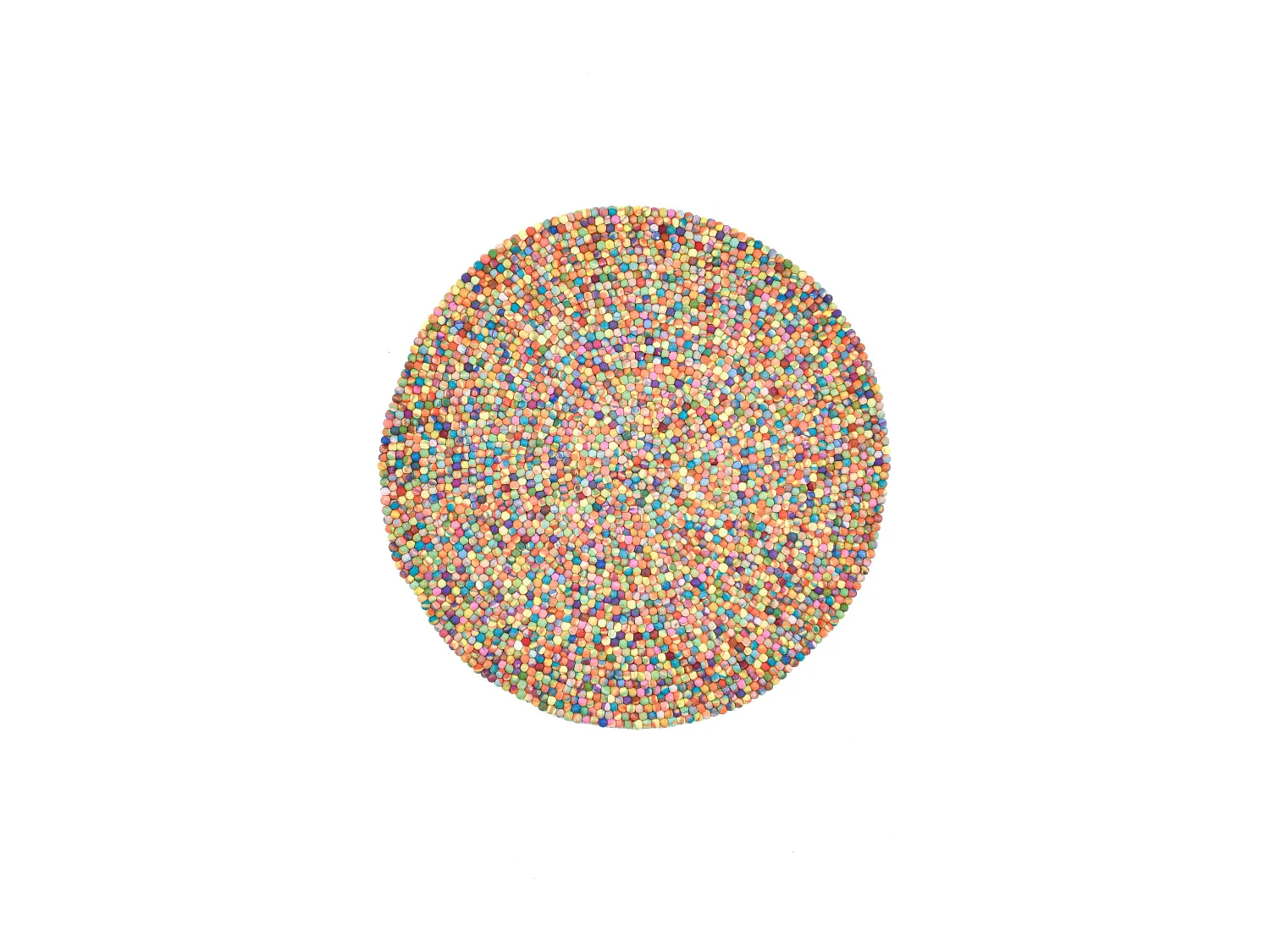 Tapis en boules de feutre fait main 120x120 cm multicolor Felty 2.2