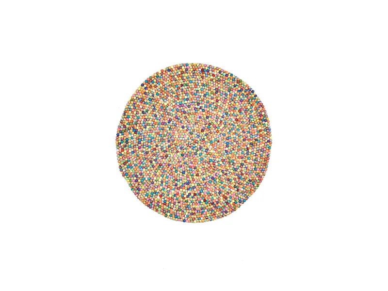 Tapis en boules de feutre fait main 120x120 cm multicolor Felty 2.2