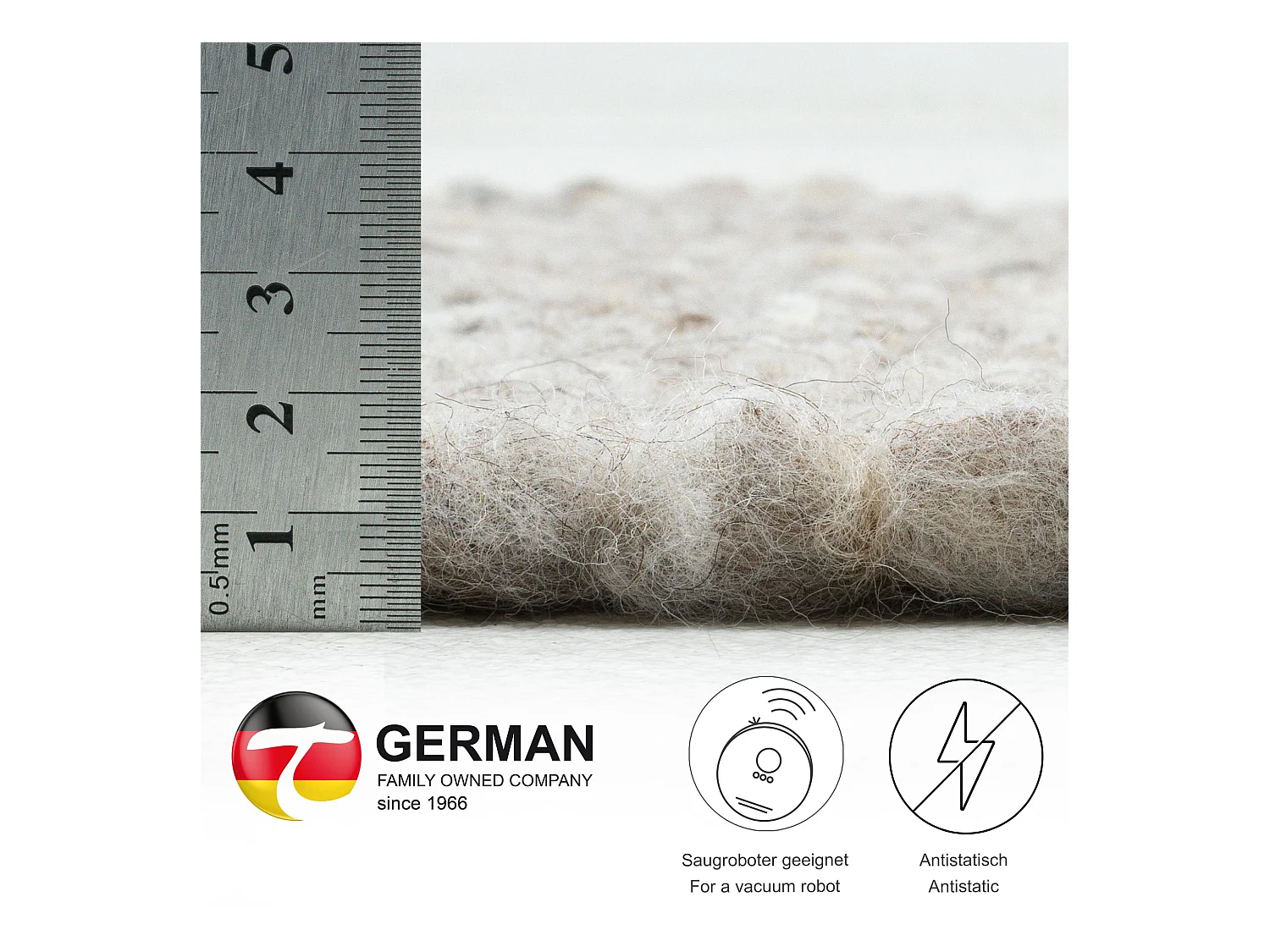 Wollteppich handgewebt wendbar 160x230 cm Sand Multi Alm-Glück
