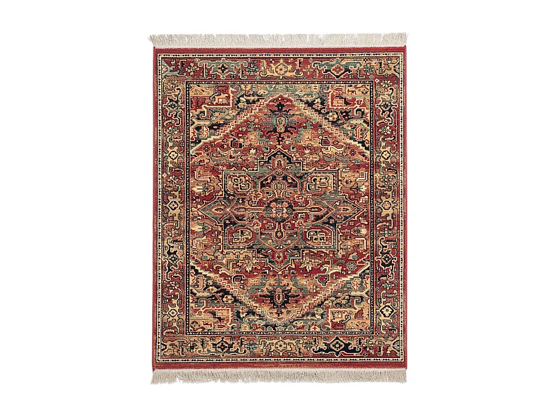 Gewebter Orienteppich aus Wolle 80x145 cm Rot Saharna