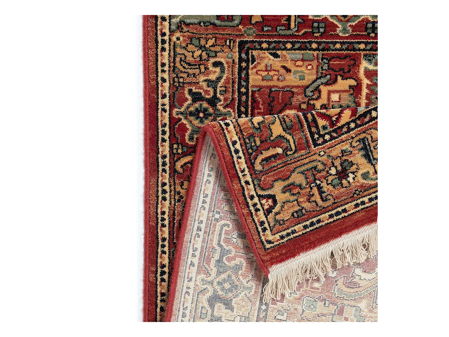 Gewebter Orienteppich aus Wolle 80x145 cm Rot Saharna