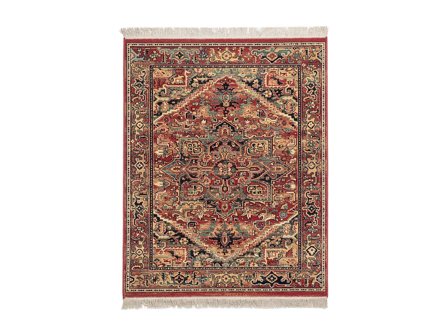 Tapete oriental tecido em lã 80x145 cm vermelho escuro Saharna