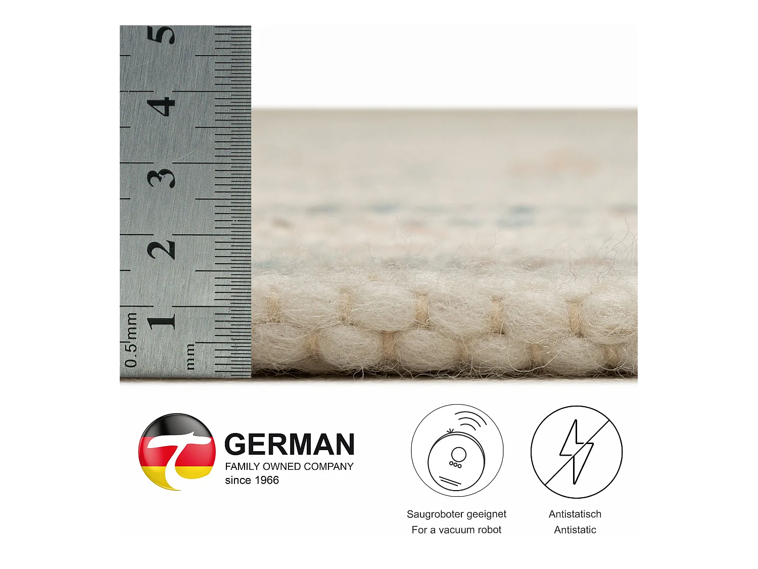 Tapis en laine réversible tissé à la main 170x240 cm multicolor Alpen