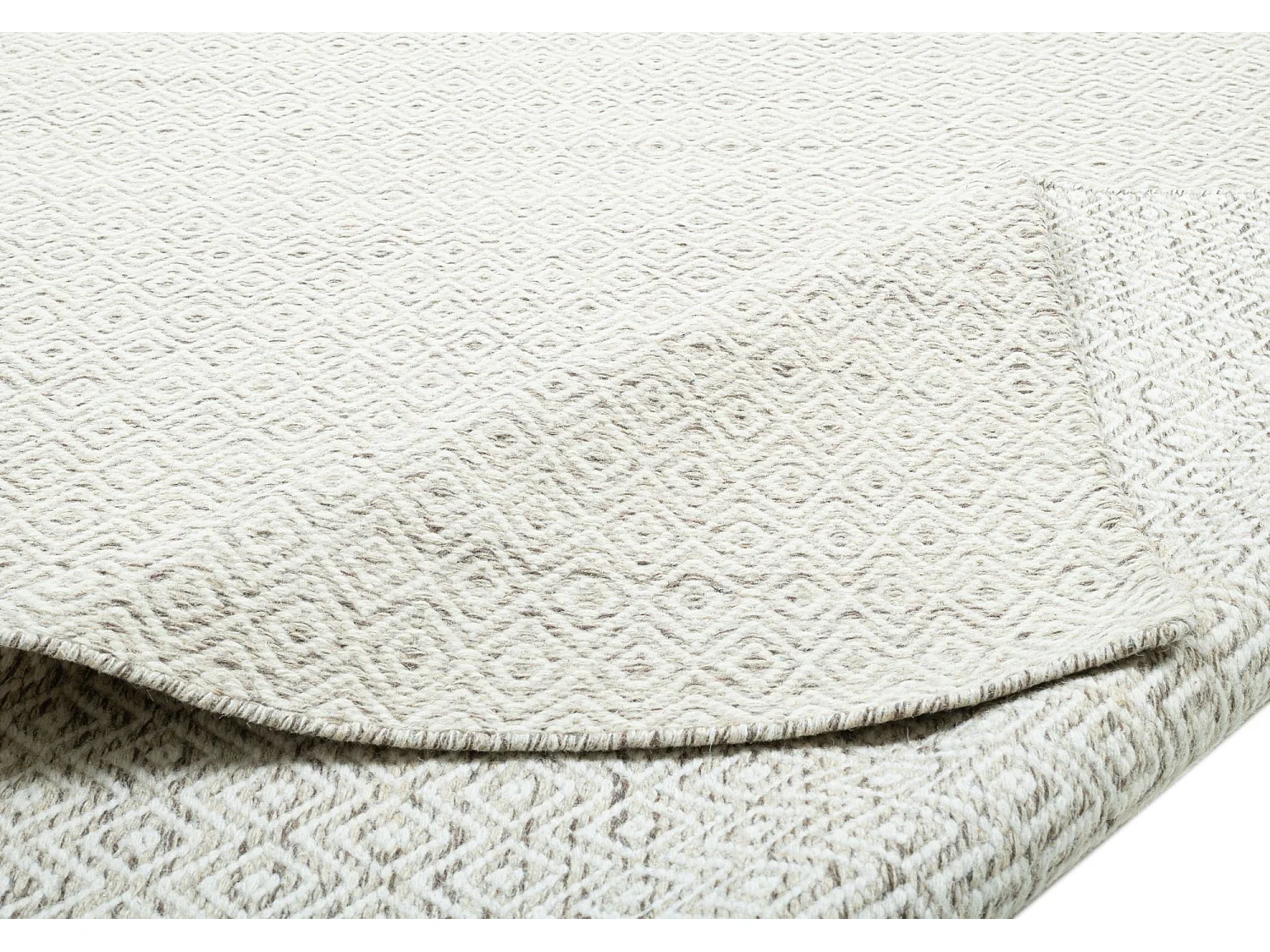 Tapis en laine de style scandinave 65x130 cm natural beige Trondheim