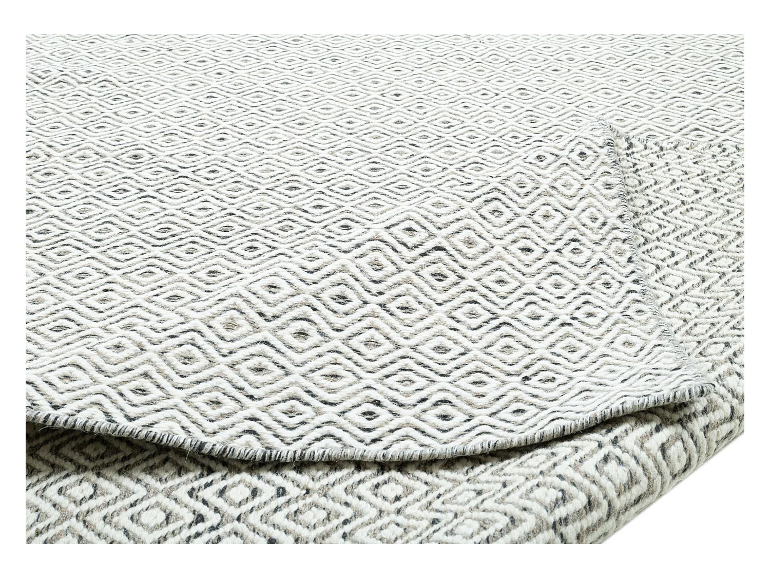 Tapis en laine de style scandinave 130x190 cm natural gris Trondheim