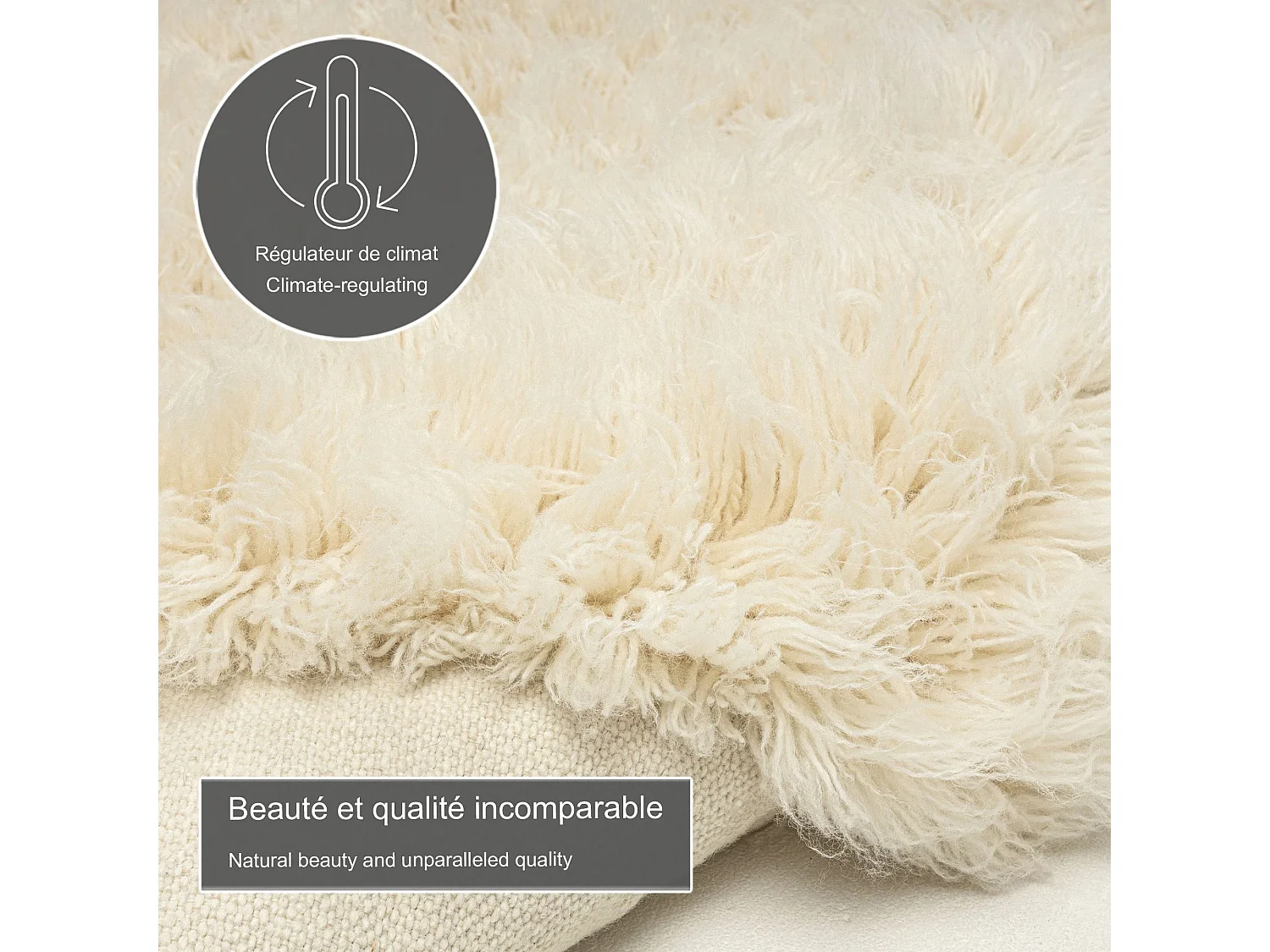 Tapete Flokati da Grécia 200x200 cm natural Flokos 2450